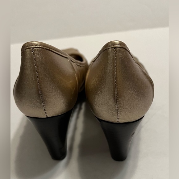 Nurture Women’s Size 7.5m Gold Peep Toe 3inch Heels - Picture 7 of 14